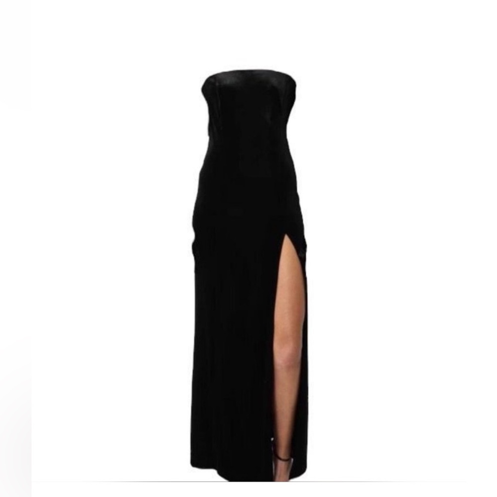 NWT Miscreants Black velvet Cupid Strapless Evening Dress Revolve